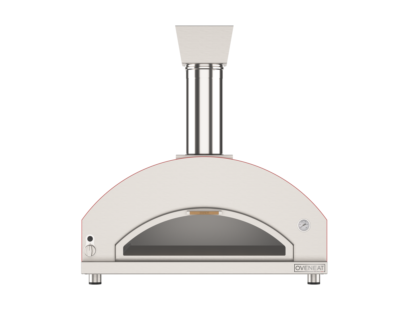 Oveneat GDD-5VR Red Gas pizza oven for upto five pizzas with drop-down glass door includes pizza peel