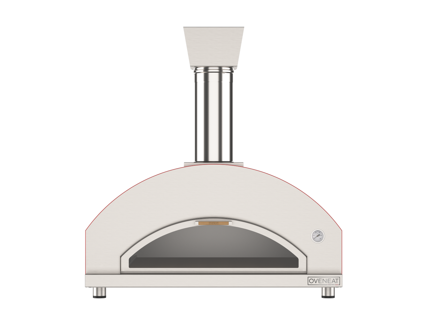 Oveneat WDD-5VR Red Wood Fired Pizza Oven for upto Five Pizzas with Drop-down Glass Door includes Brazier & Pizza Peel