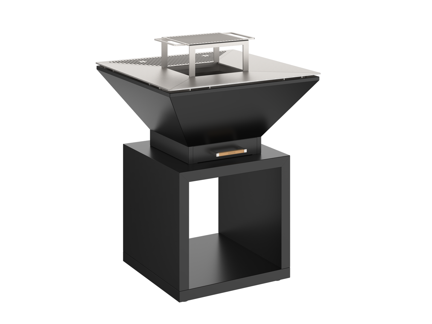 Oveneat OFP-WV-00000G Charcoal Grey BBQ Tower with wood storage includes Cover,cooking grill & grilled plate