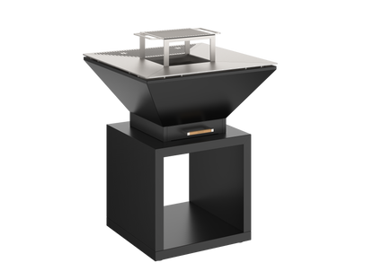 Oveneat OFP-WV-00000G Charcoal Grey BBQ Tower with wood storage includes Cover,cooking grill & grilled plate