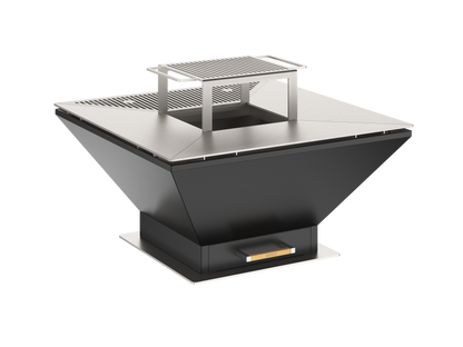Oveneat OFP-WV-0027G Charcoal Grey Wood Fired BBQ Countertop Unit includes Cover,Cooking grill & Grilled Plate