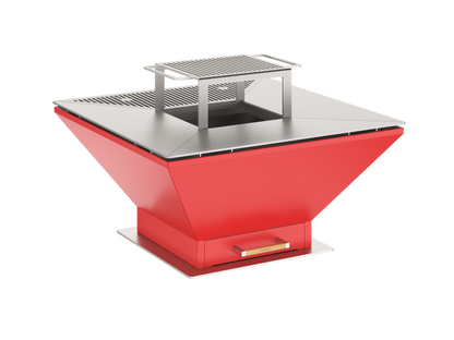 Oveneat OFP-WV-0027R Red Wood Fired BBQ Countertop Unit includes Cover,Cooking grill & Grilled Plate