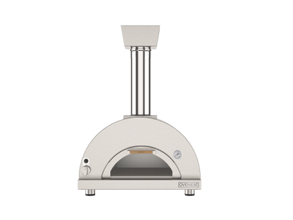 Oveneat GDD-1X Stainless Steel single gas pizza oven with glass drop-down door includes pizza peel