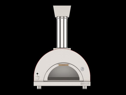 Oveneat GDD-2VR Red Double gas pizza oven with drop-down glass door includes pizza peel