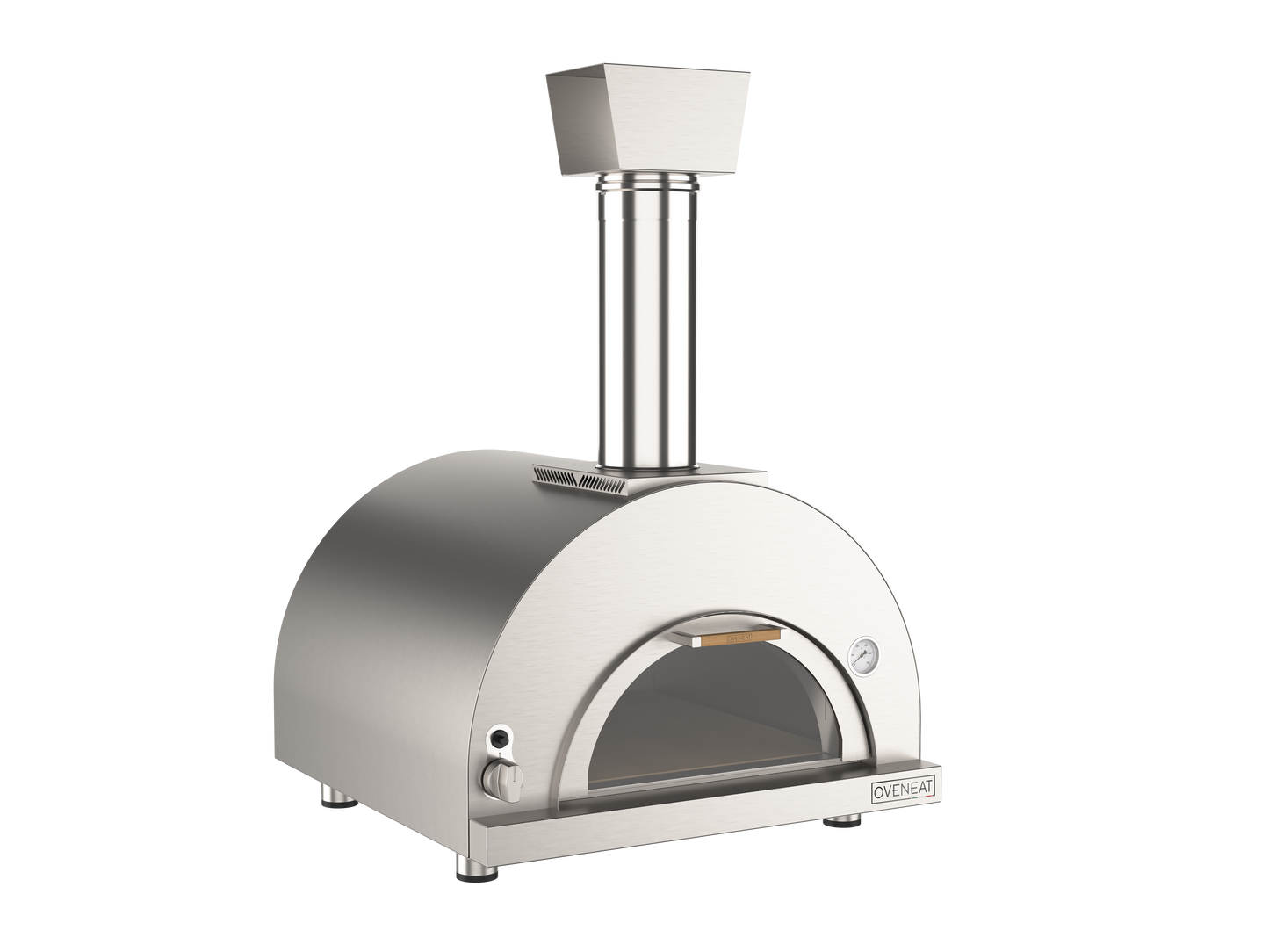 Oveneat GDD-2X Stainless Steel Double gas oven with glass drop-down door includes pizza peel