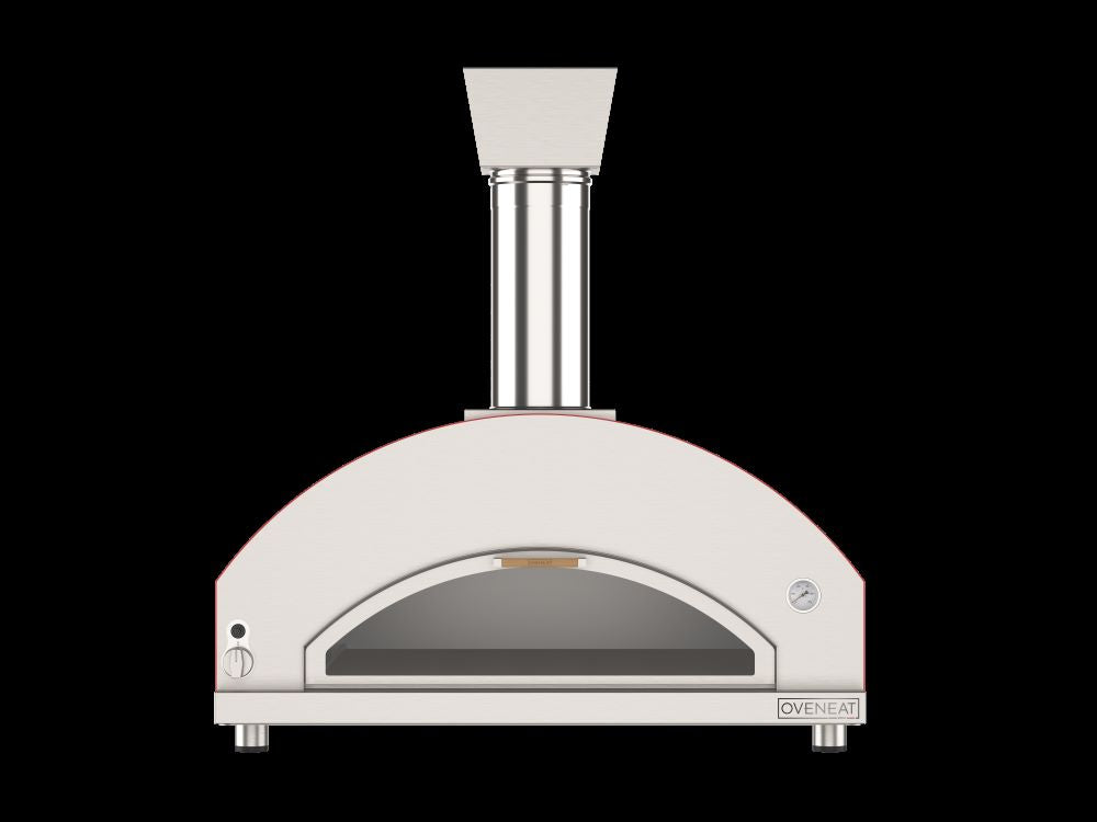 Oveneat GDD-5VR Red Gas pizza oven for upto five pizzas with drop-down glass door includes pizza peel