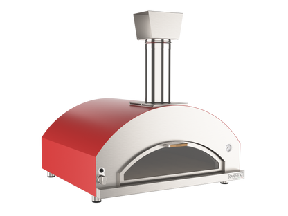 Oveneat GDD-5VR Red Gas pizza oven for upto five pizzas with drop-down glass door includes pizza peel