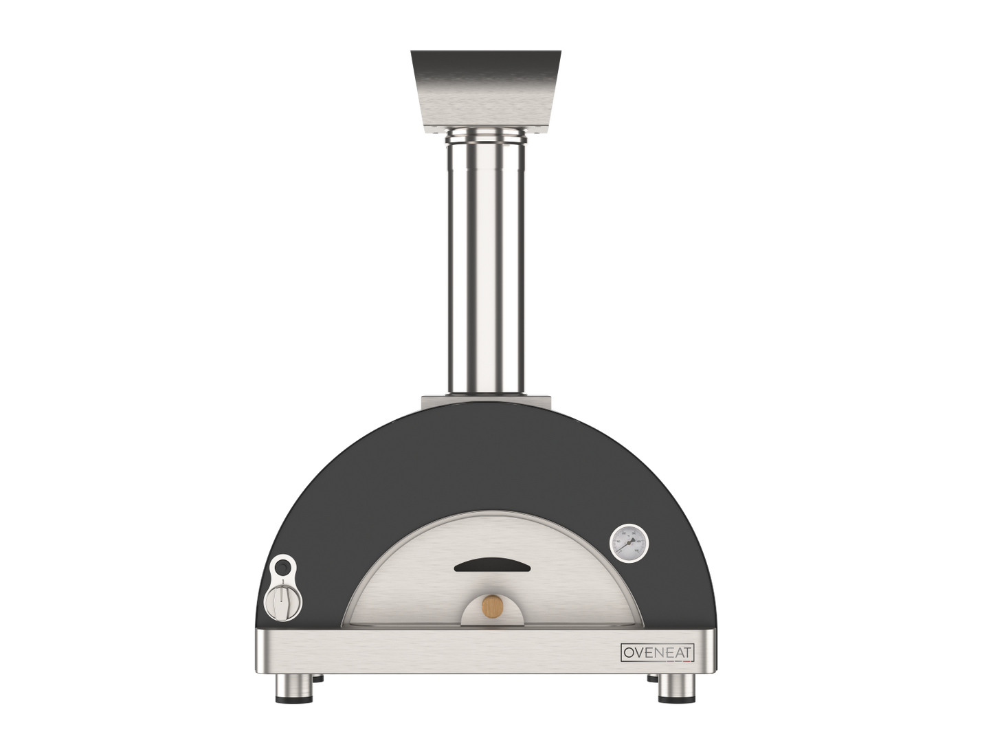 Oveneat GRX-1VG Charcoal Grey Gas Single Pizza Oven with Stainless Steel Door includes Pizza Peel