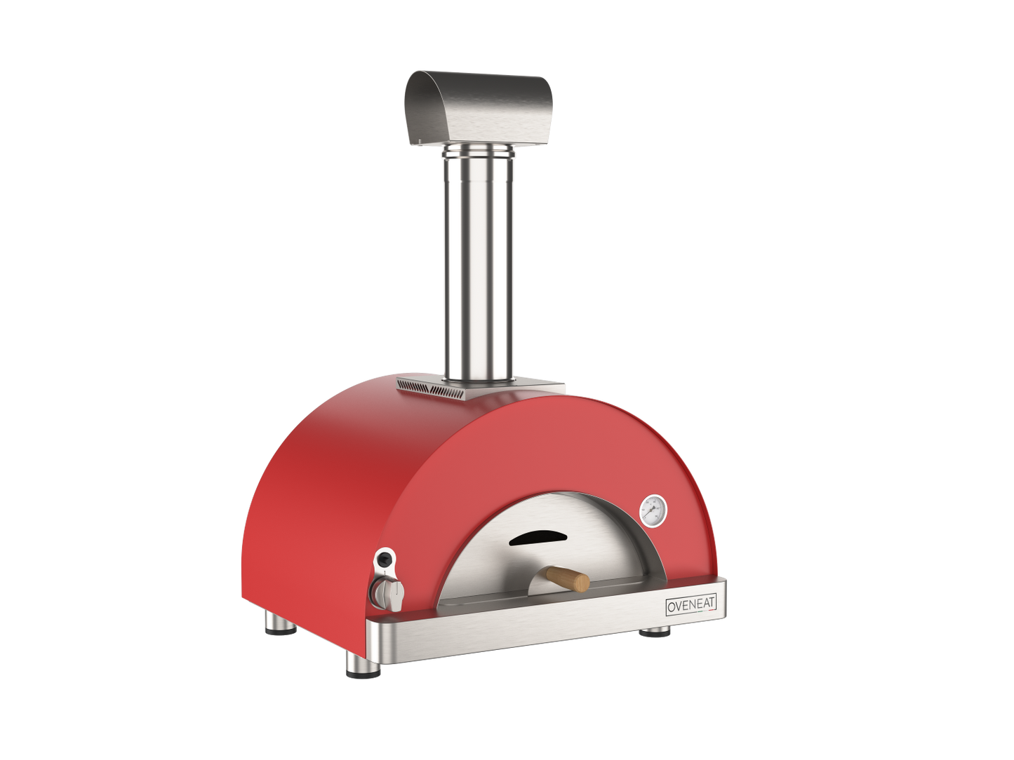 Oveneat GRX-1VR Red Gas Single Pizza Oven with Stainless Steel Door includes Pizza Peel