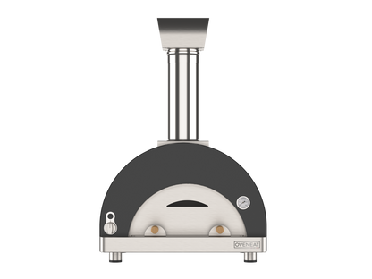 Oveneat GRX-2VG Charcoal Grey Gas Double Pizza Oven with Stainless Steel Door includes Pizza Peel