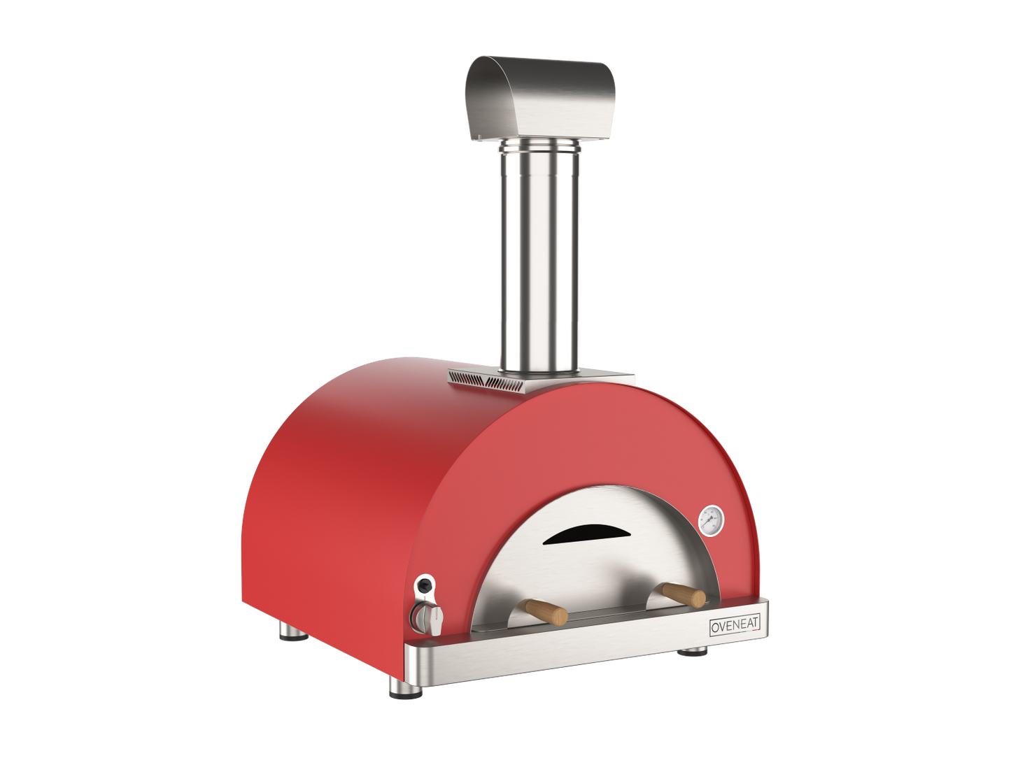 Oveneat GRX-2VR Red Gas double Pizza Oven with Stainless Steel Door includes Pizza Peel