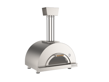 Oveneat WDD-1X Stainless Steel Wood Fired Single Pizza Oven with Drop-down Glass Door includes brazier & pizza peel