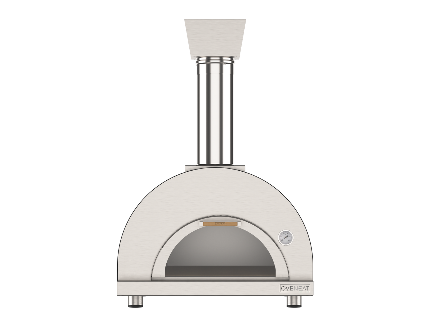 Oveneat WDD-2VG Charcoal Grey Wood Fired Double Pizza Oven with Drop-Down Glass Door includes Brazier & Pizza Peel