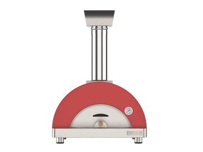 Oveneat WRX-1VR Red Wood Fired Single Pizza oven with stainless steel door includes brazier and pizza peel