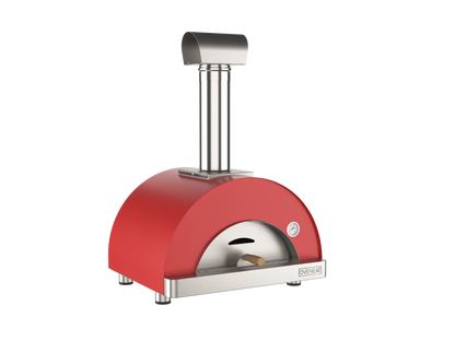 Oveneat WRX-1VR Red Wood Fired Single Pizza oven with stainless steel door includes brazier and pizza peel