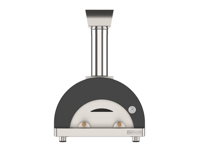 Oveneat WRX-2VG Charcoal Grey Wood Fired Double Pizza Oven with Stainless Steel Door. Includes brazier & pizza peel.