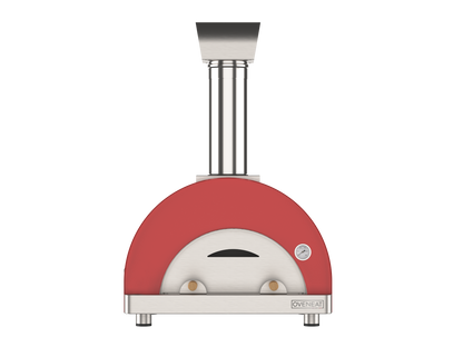 Oveneat WRX-2VR Red Wood Fired Double Pizza oven with stainless steel door.Includes brazier and pizza peel.